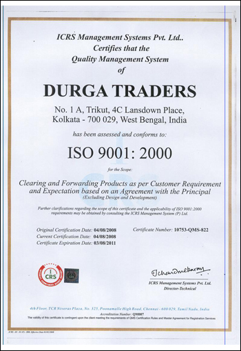 Durga Traders An ISO Certified Company
